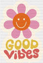 Good Vibes Pink Smiley Flower - Minimal UV Sticker Permanent UV DTF Decal