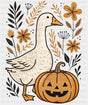 Goose, Pumpkin & Flowers - Halloween DTF Transfer ready2transfer