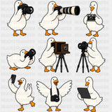 Goose With Camera - Photography DTF Transfers - Adult Unisex - S & M (10’’) / Dark Color Design (See Imaging)