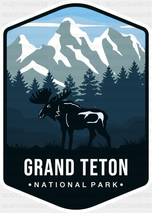 Grand Teton National Park Colorful Design - National Parks DTF Transfer