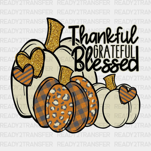 Grateful Blessed Thankful DTF Transfer