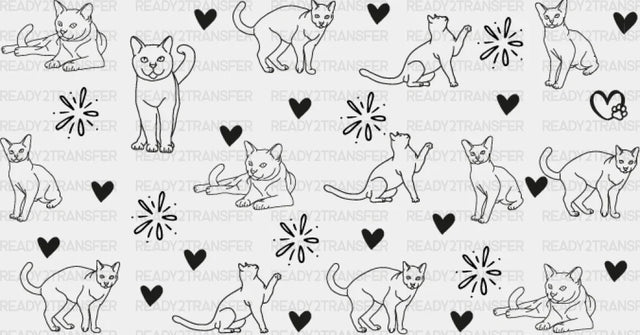 Gray Cat Design - Pets Cup Wrap Uv Sticker Permanent Dtf Decal