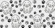 Gray Dog Paw Design - Pets Cup Wrap Uv Sticker Permanent Dtf Decal