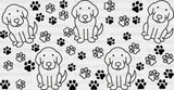 Gray Dog Paw Design - Pets Cup Wrap Uv Sticker Permanent Dtf Decal
