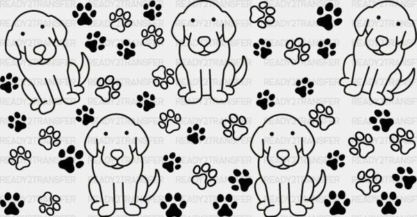 Gray Dog Paw Design - Pets Cup Wrap UV Sticker Permanent UV DTF Decal