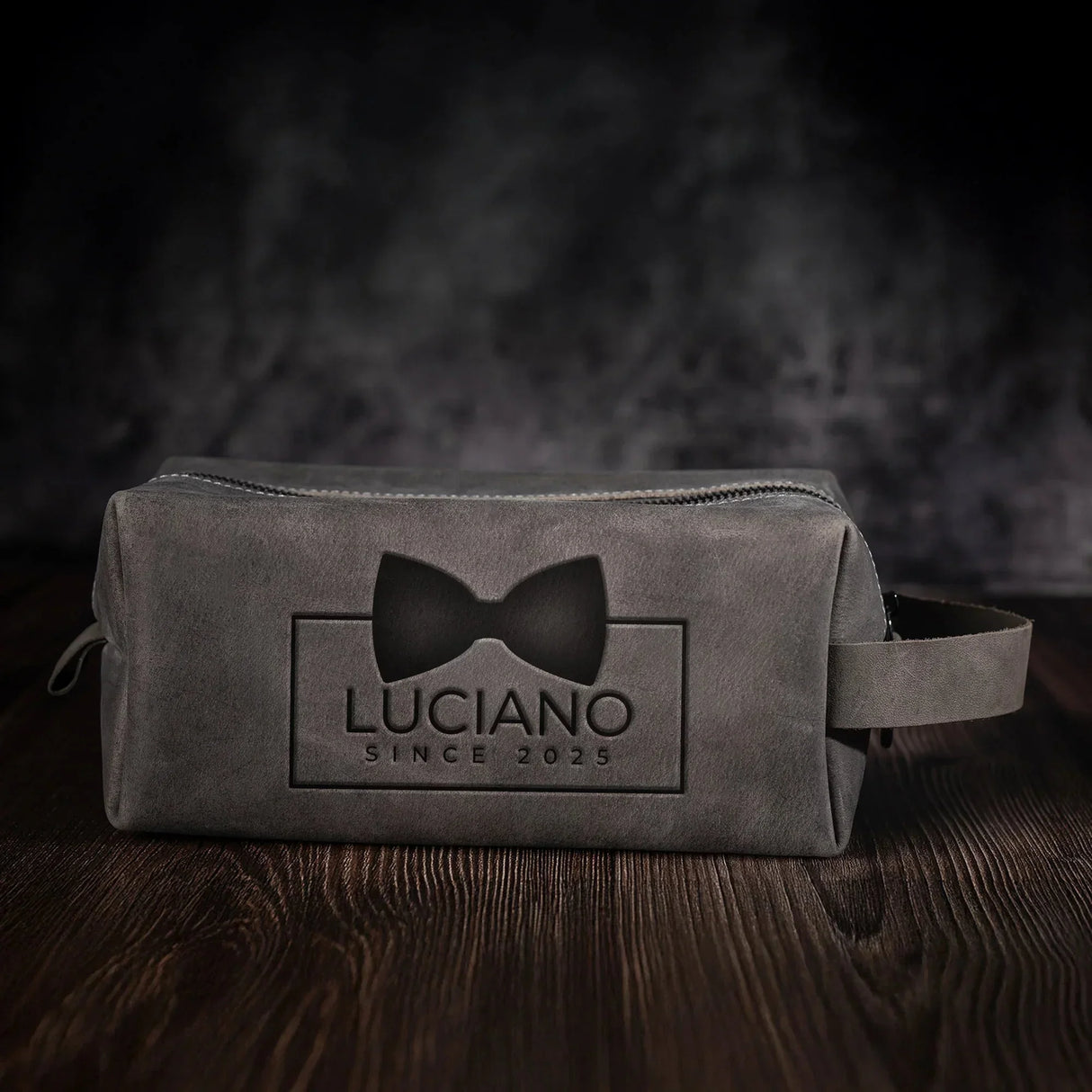 Custom Engraved Leather Dopp kit for men