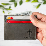 Custom Engraved Leather Credit Card Holder