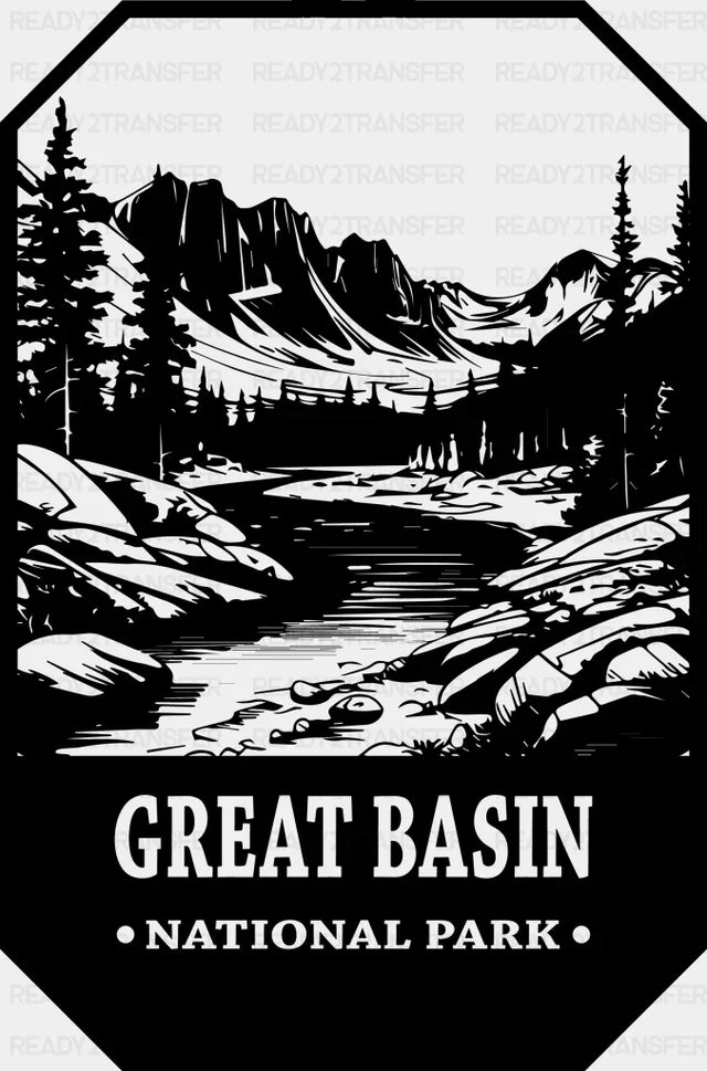 Great Basin National Park Design - National Parks DTF Transfers ready2transfer Black
