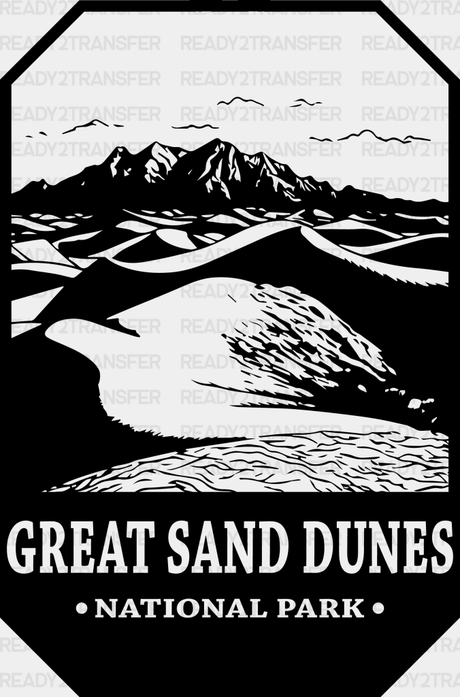 Great Sand Dunes National Park Design - Parks Dtf Transfers Adult Unisex S & M (10’) / Black