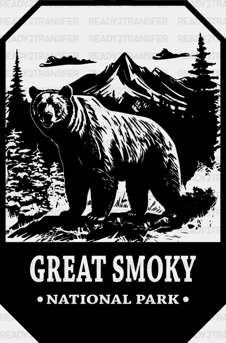 Great Smokey National Park Design - Parks Dtf Transfers Adult Unisex S & M (10’) / Black