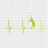Green ECG Line - Tennis DTF Transfers ready2transfer