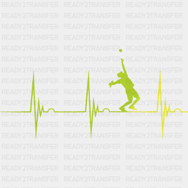 Green ECG Line - Tennis DTF Transfers