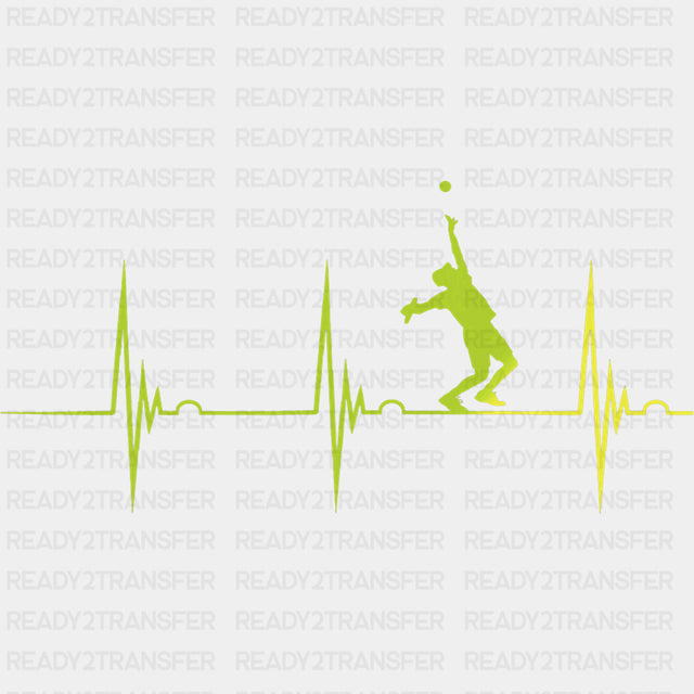 Green ECG Line - Tennis DTF Transfers ready2transfer