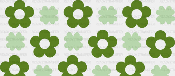 Green Flowers And Clovers - St Patrick Cup Wrap UV Sticker Permanent UV DTF Decal