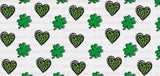 Green Heart And Clovers - St Patrick Cup Wrap Uv Sticker Permanent Dtf Decal