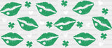 Green Lip Print - St Patrick Cup Wrap Uv Sticker Permanent Dtf Decal