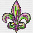 Green & Purple Fleur De Lis - Mardi Gras DTF Transfers ready2transfer