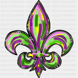 Green & Purple Fleur De Lis - Mardi Gras DTF Transfers ready2transfer