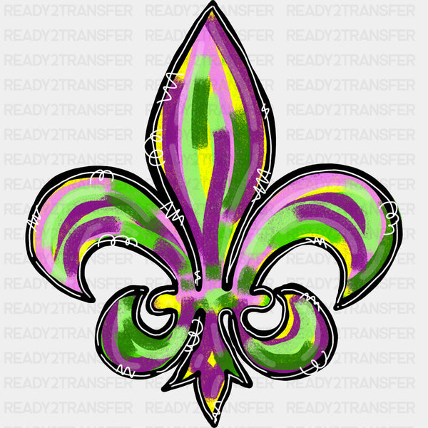 Green & Purple Fleur De Lis - Mardi Gras DTF Transfers