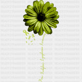 Green Sunflower & Ribbons - Lymphoma DTF Transfers ready2transfer