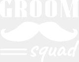 Groom Squad Mustache B&W - Bachelor Dtf Transfer Adult Unisex S & M (10’’) / Light Color Design