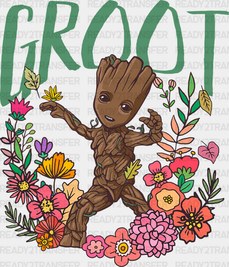 Groot Disney Dtf Transfer Adult Unisex - S & M (10’) / Black