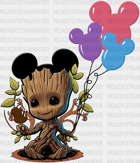 Groot Holding Balloons Disney Dtf Transfer Adult Unisex - S & M (10’) / White