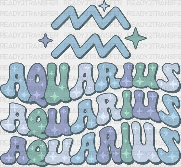 Groovy Aquarius Design - Zodiacs & Horoscopes DTF heat transfer