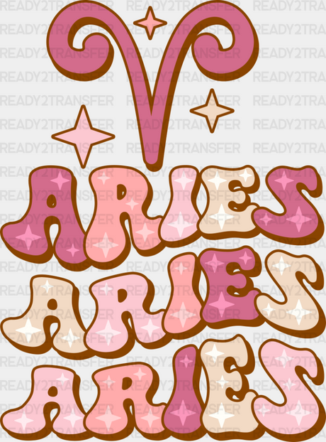 Groovy Aries Design - Zodiacs & Horoscopes Dtf Heat Transfer