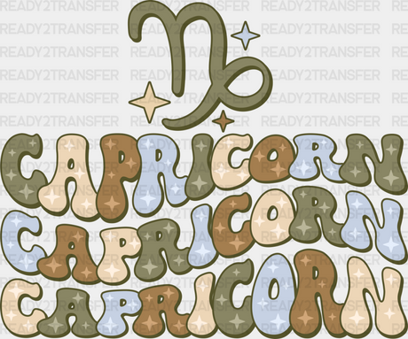 Groovy Capricorn Design - Zodiacs & Horoscopes Dtf Heat Transfer