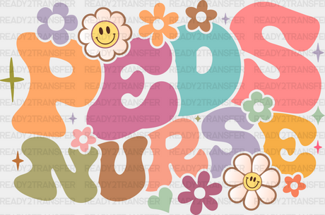 Groovy Floral Peds Nurse Design - Pediatric Dtf Transfers