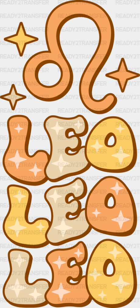 Groovy Leo Design - Zodiacs & Horoscopes Dtf Heat Transfer