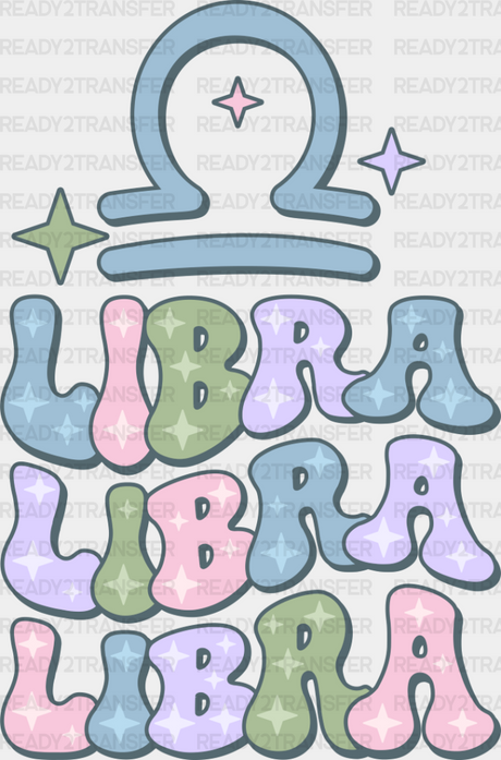 Groovy Libra Design - Zodiacs & Horoscopes Dtf Heat Transfer