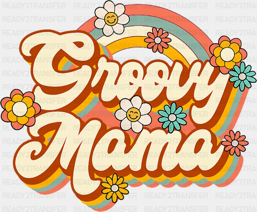Groovy Mama Retro - Good Vibes DTF Transfer