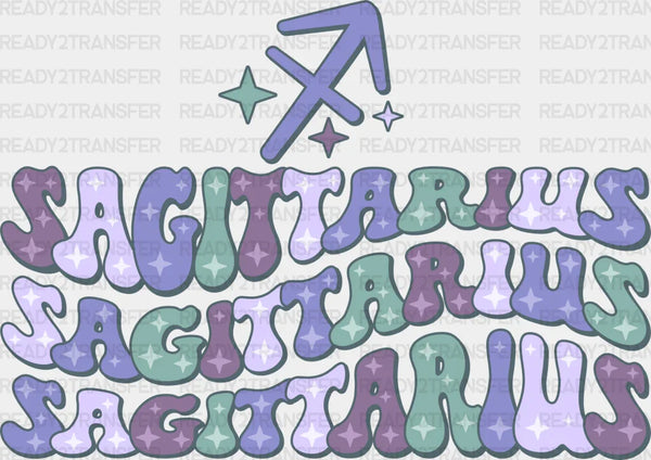 Groovy Sagittarius Design - Zodiacs & Horoscopes DTF heat transfer