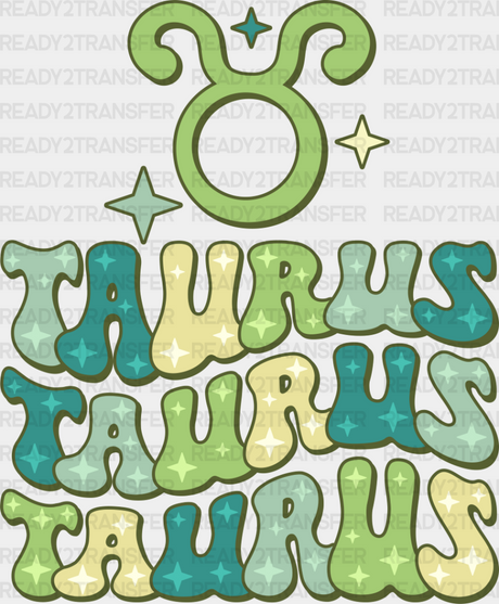 Groovy Taurus Design - Zodiacs & Horoscopes Dtf Heat Transfer