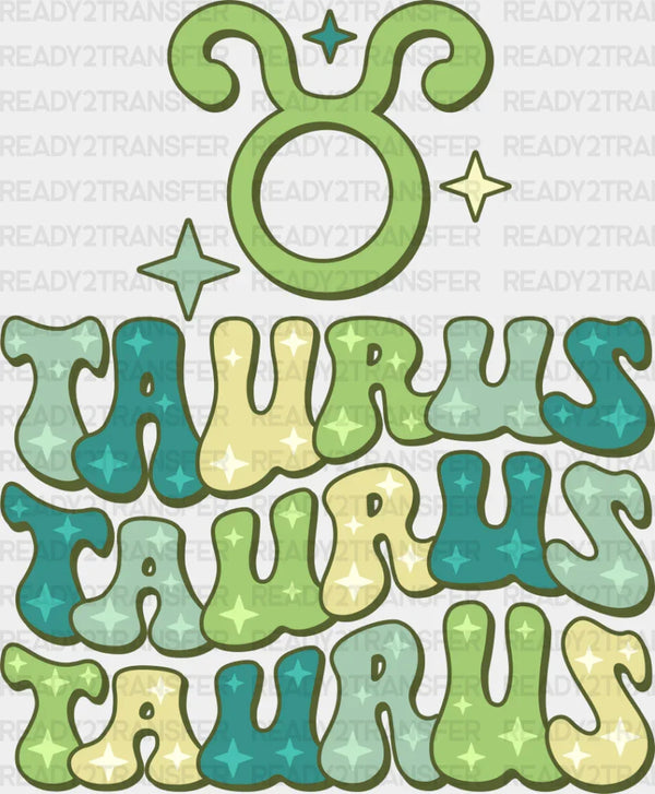 Groovy Taurus Design - Zodiacs & Horoscopes DTF heat transfer