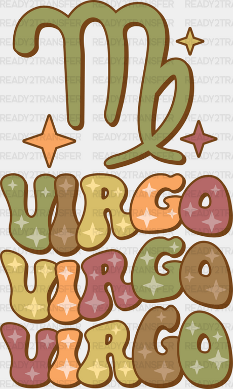 Groovy Virgo Design - Zodiacs & Horoscopes Dtf Heat Transfer