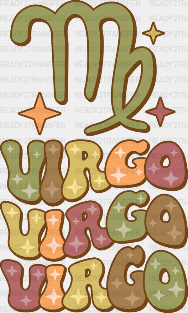 Groovy Virgo Design - Zodiacs & Horoscopes DTF heat transfer