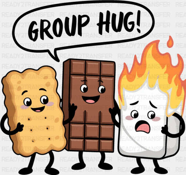 Group Hug - Camping DTF Transfer Adult Unisex - S & M (10’’) / Dark Color Design (See Imaging)