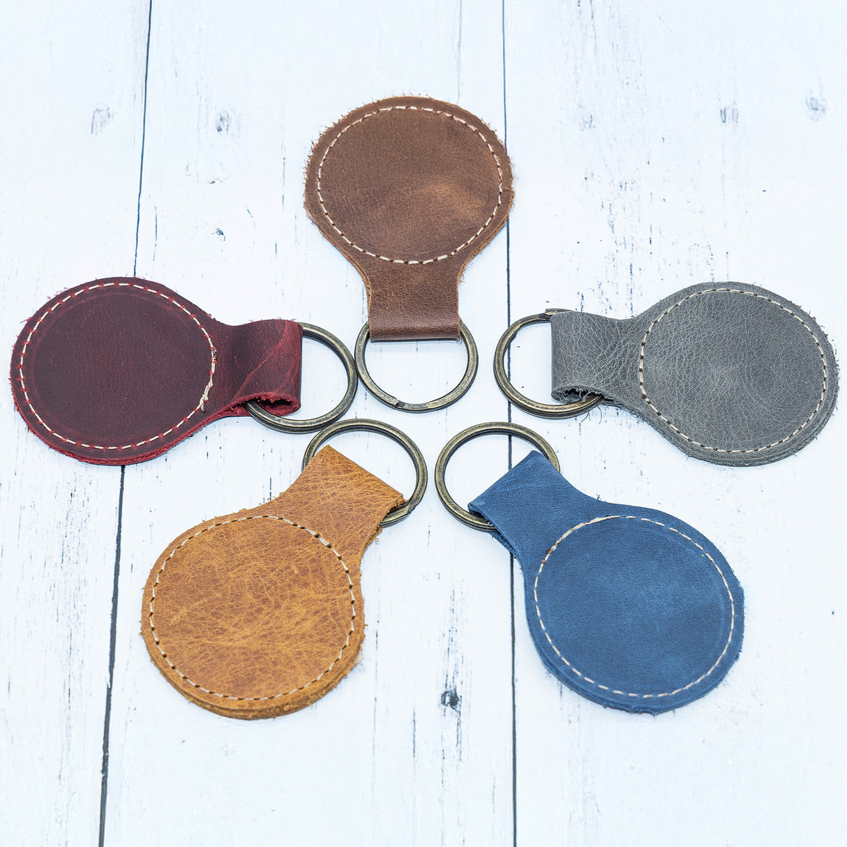 Custom Engraved Leather Keychain – Circle Transfer Kingdom