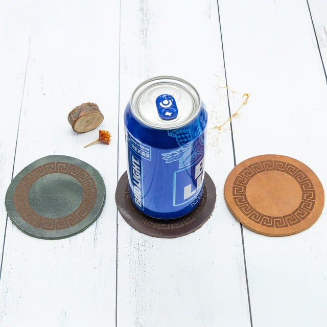 Custom Engraved Leather Coaster Transfer Kingdom