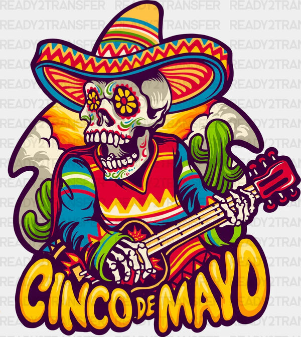 Guitar Playing Skeleton - Cinco De Mayo DTF heat transfer