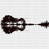 Guitar Silhouette - Music DTF Transfers ready2transfer Dark Color Design (See Imaging)