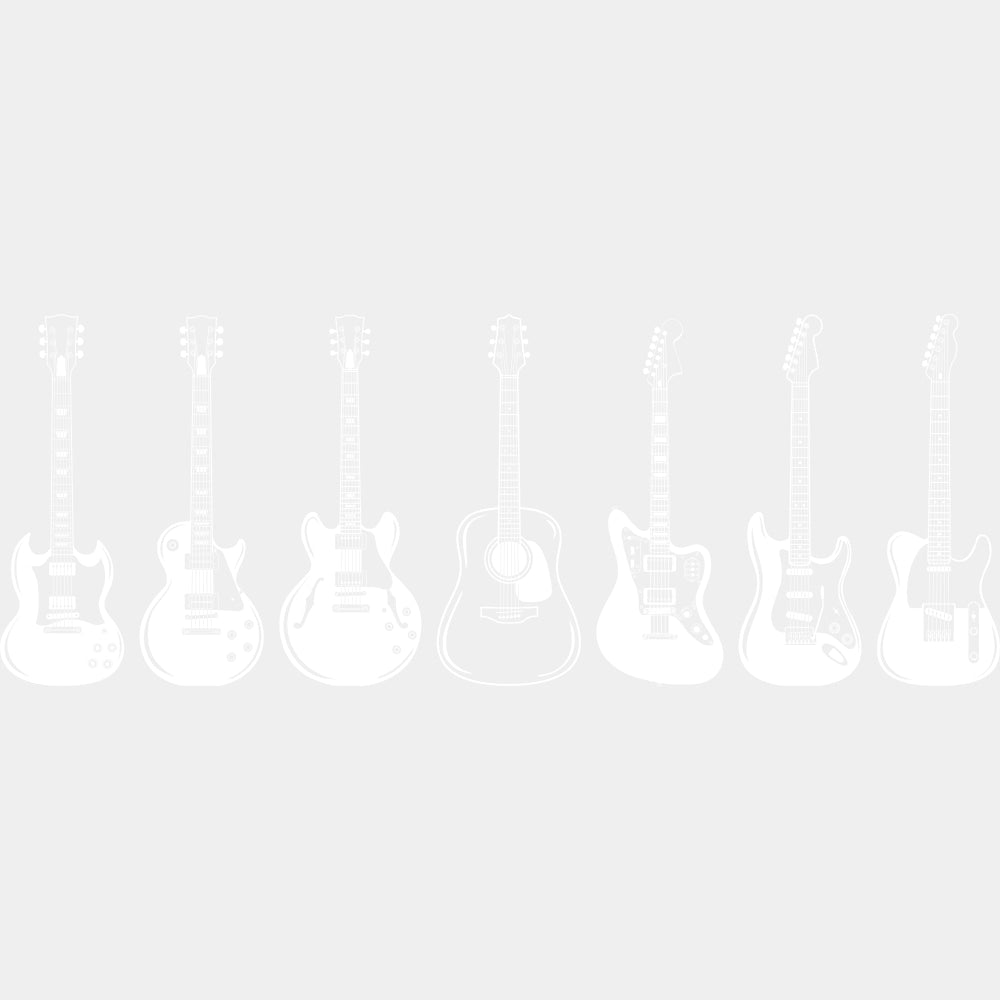 Guitars - Music DTF Transfers ready2transfer Light Color Design (See Imaging)
