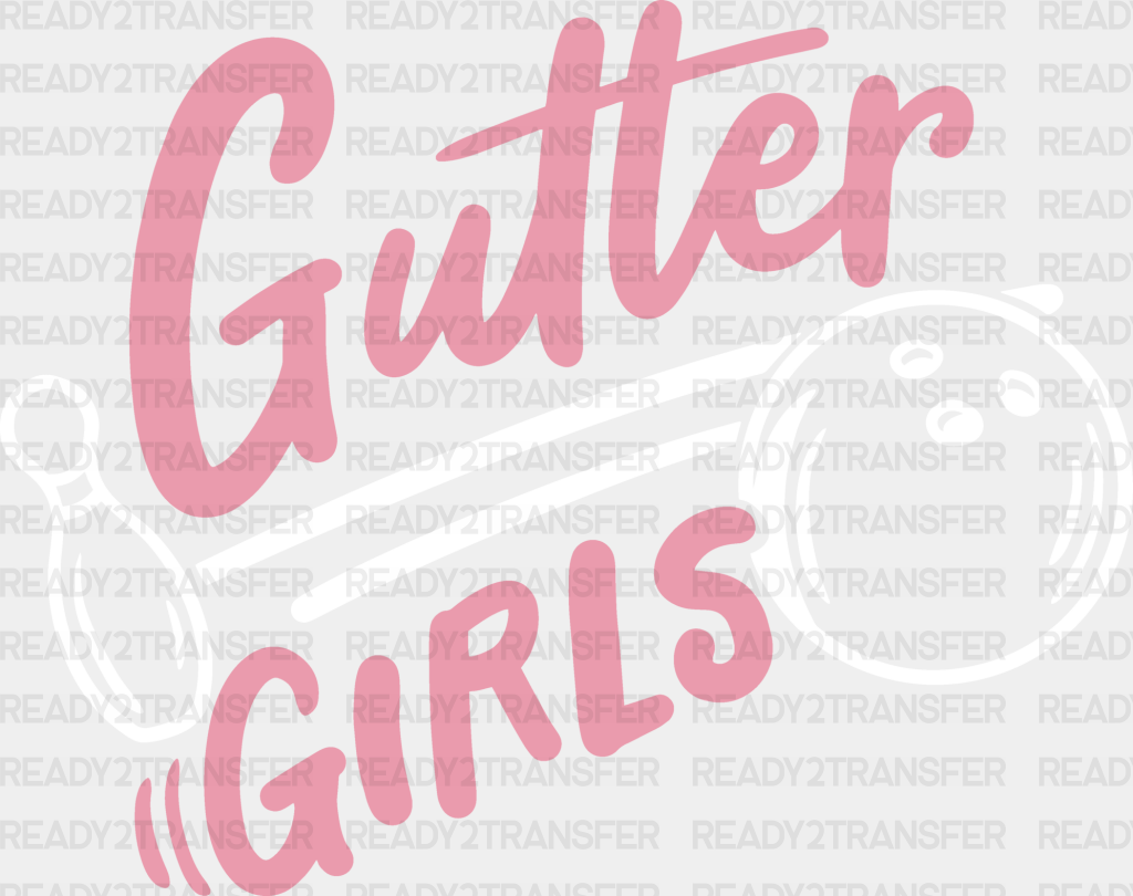 Gutter Girls - Bowling Dtf Heat Transfer Adult Unisex S & M (10’’) / White