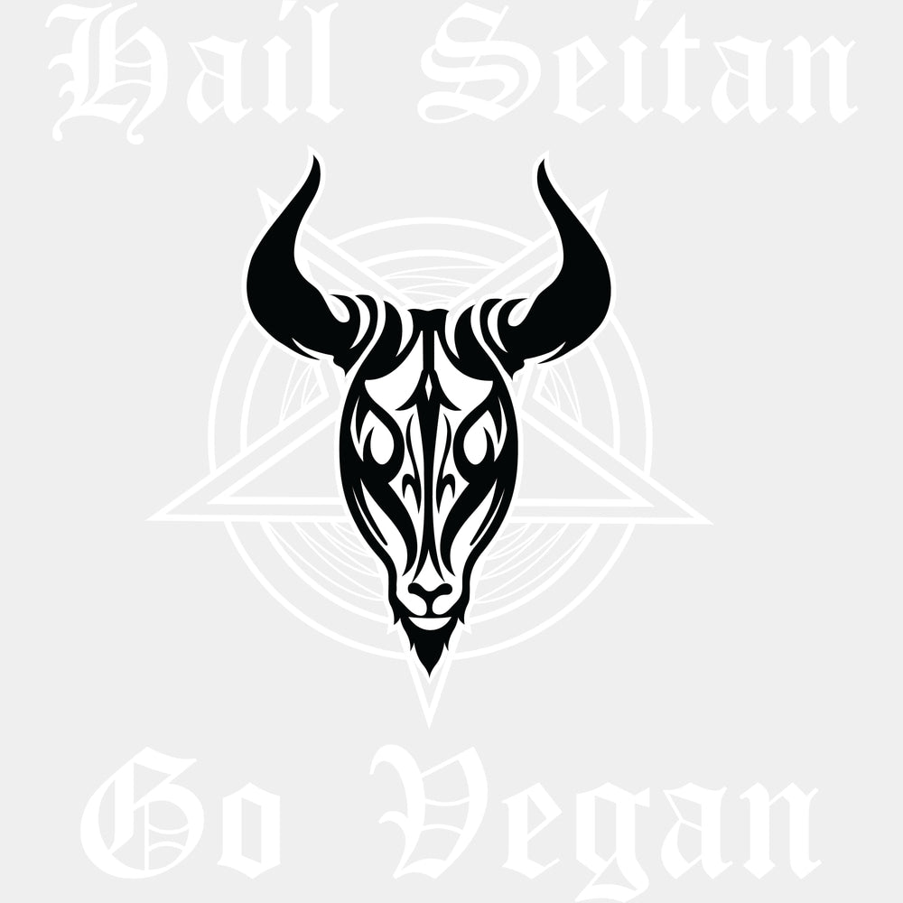 Hail Seitan Go Vegan - Vegan DTF Transfers - Adult Unisex - S & M (10’’) / Light Color Design (See Imaging)