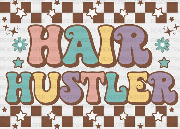 Hair Hustler Star Design - Hair Stylist DTF heat transfer