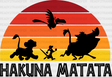 Hakuna Matata Retro Sunrise Disney Dtf Transfer Adult Unisex - S & M (10’) / Black