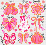 Halloween Design Breast Cancer Awareness DTF Transfer Adult Unisex S & M (10’’) / Dark Color Design (See Imaging)